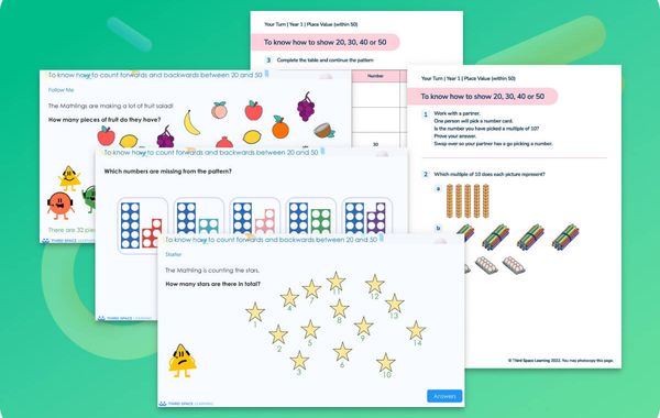 Ready-To-Go Lessons V3 | Place Value Within 50 | Year 1