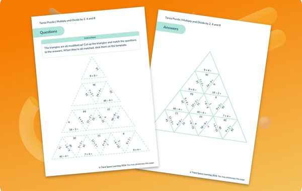 Tarsia Puzzle | Multiply By 3, 4 And 8 | Year 3