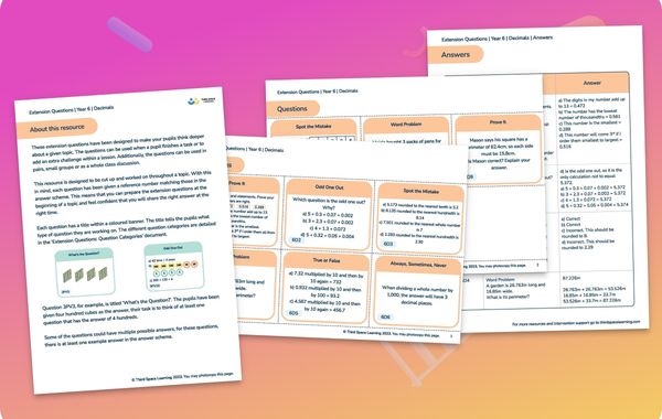 Extension Questions | Decimals | Year 6