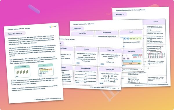 Extension Questions | Decimals | Year 4