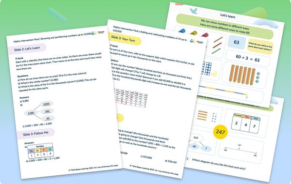 Maths Intervention Pack | Whole Number Place Value