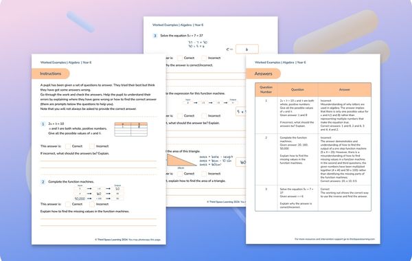 Worked Examples | Algebra | Year 6