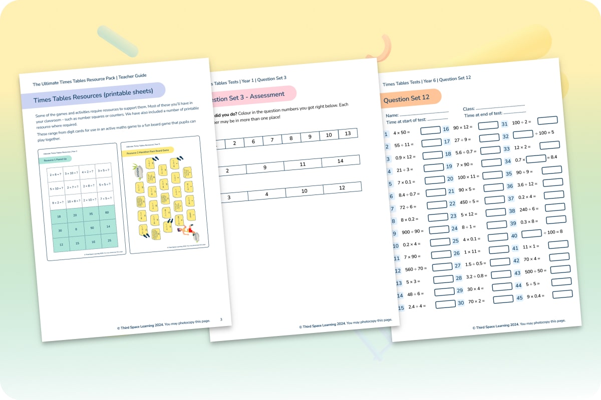 Ultimate Times Tables Resource Pack | Year 1 to 6