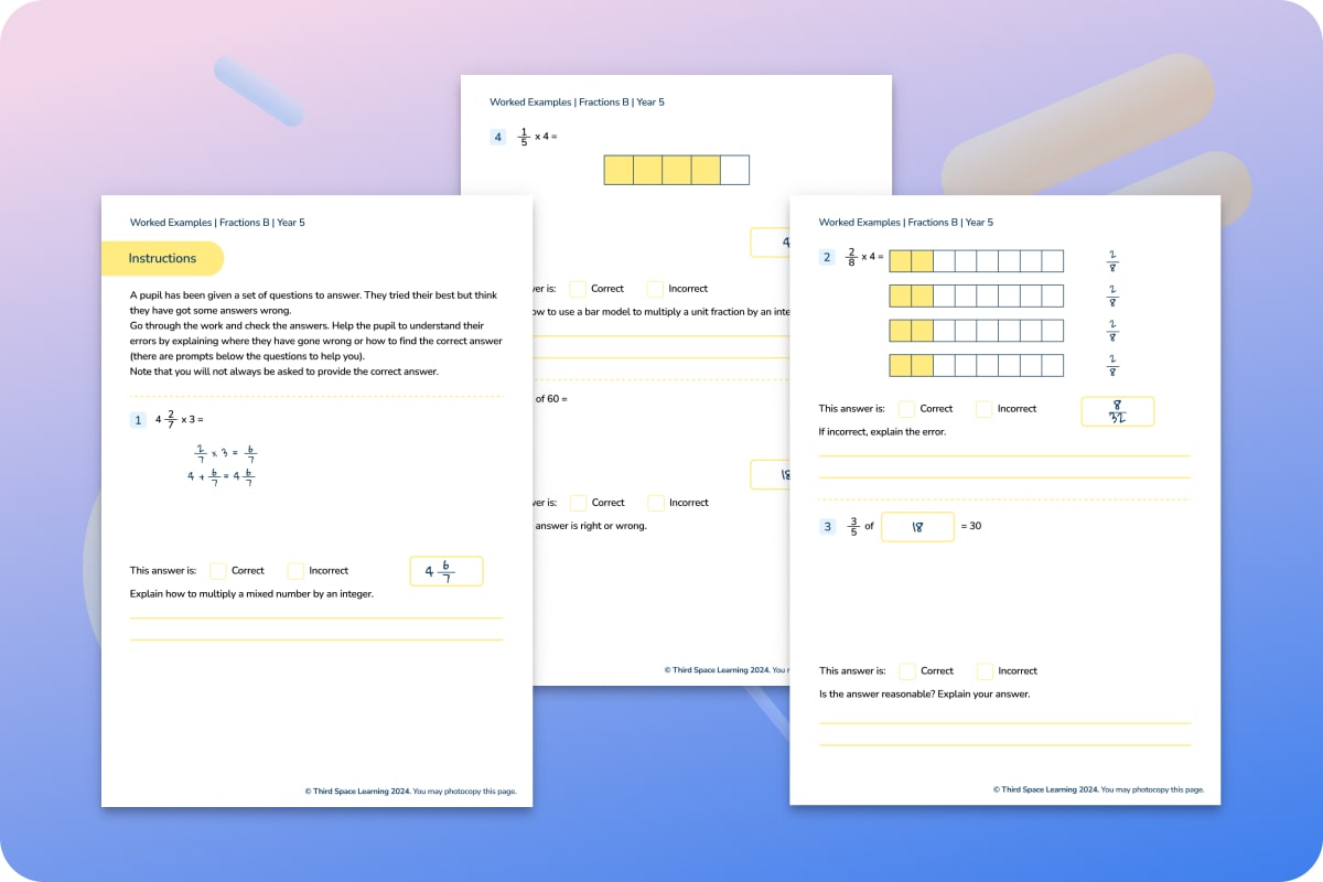 Worked Examples | Fractions B | Year 5