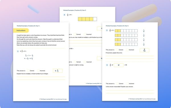 Worked Examples Fractions B Year 5