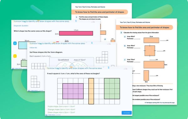 Ready-To-Go Lessons V3 | Area, Perimeter And Volume | Year 6