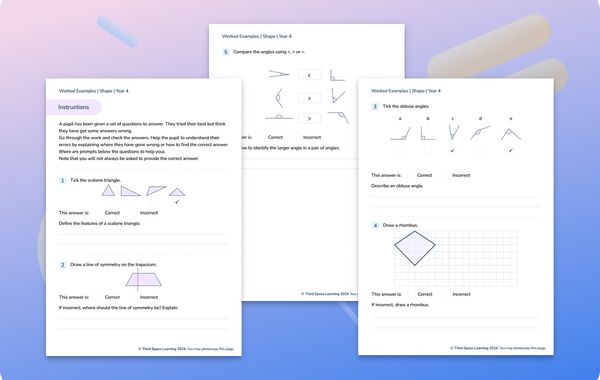 Worked Examples | Shape | Year 4