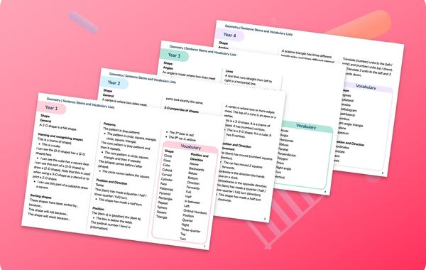 Sentence Stems And Vocabulary Lists | Geometry