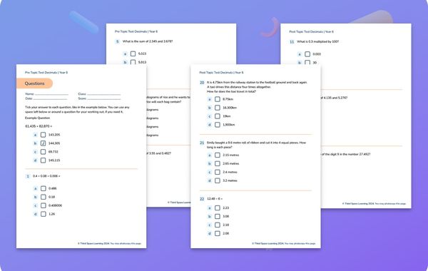 Diagnostic Assessment Decimals Year 6