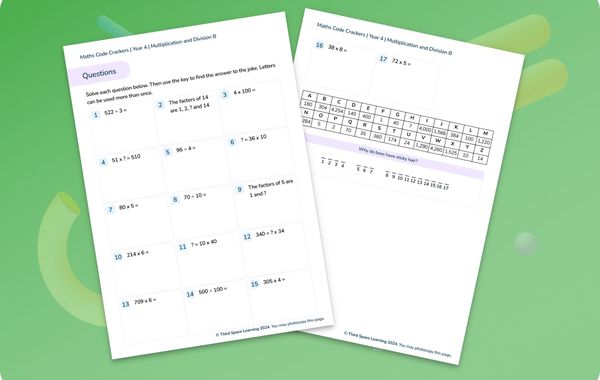 Code Crackers Pack Multiplication and Division B Year 4