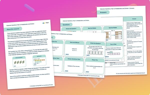 Extension Questions | Multiplication And Division | Year 3