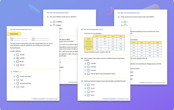 Diagnostic Assessment Converting Units Year 5