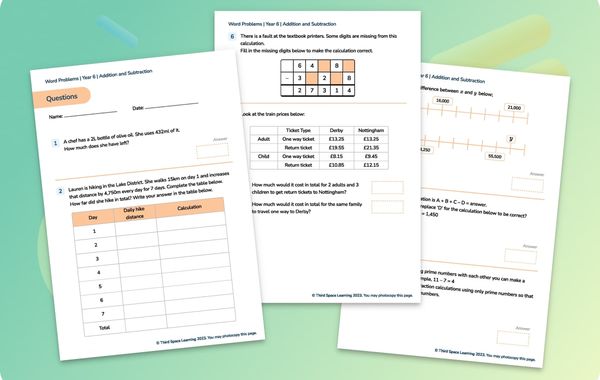 Word Problems | Addition And Subtraction | Year 6