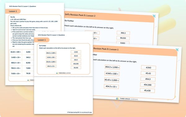 SATs Revision Pack D Multiplying And Dividing By Tens, Hundreds And Thousands