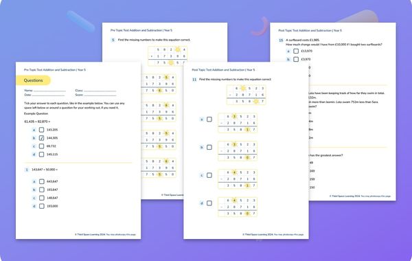 Diagnostic Assessment | Addition And Subtraction | Year 5