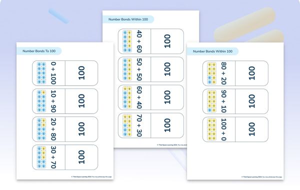 Maths Flashcards Number Bonds To 100