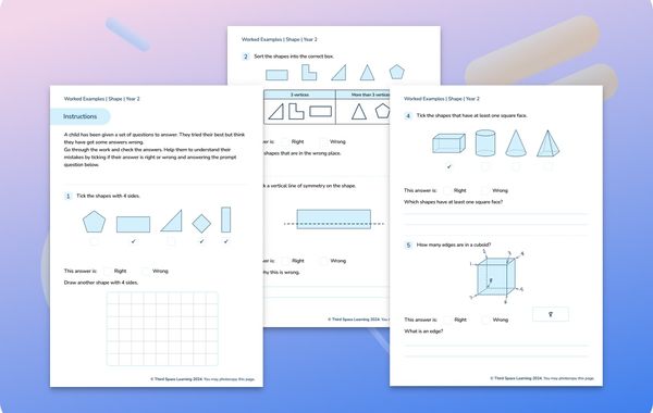 Worked Examples | Shape | Year 2