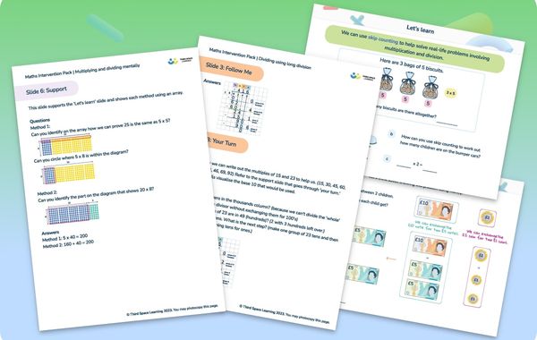 Maths Intervention Pack | Multiplication And Division