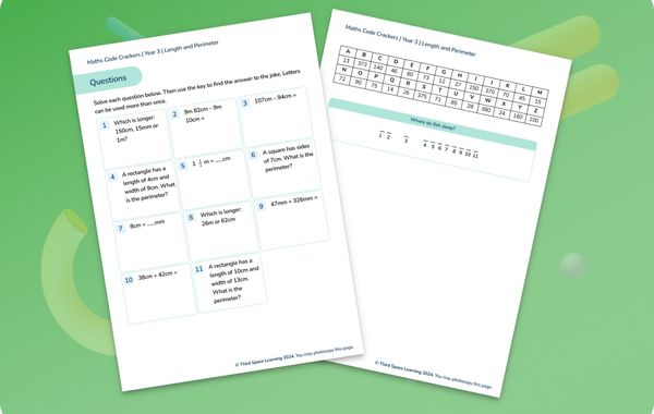 Maths Code Crackers Pack | Length And Perimeter | Year 3