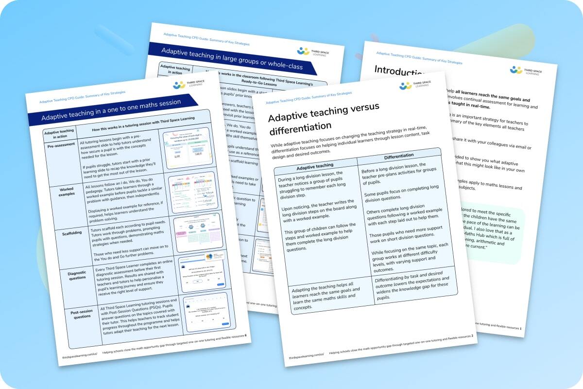 Adaptive Teaching CPD Guide For Primary Schools