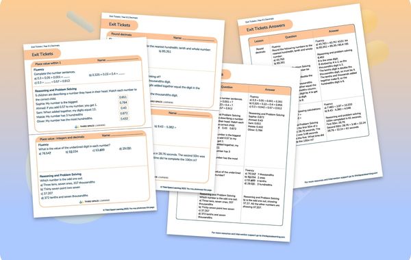 Exit Tickets | Decimals | Year 6