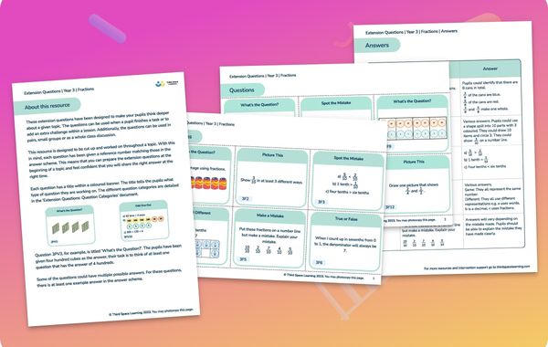 Extension Questions | Fractions | Year 3
