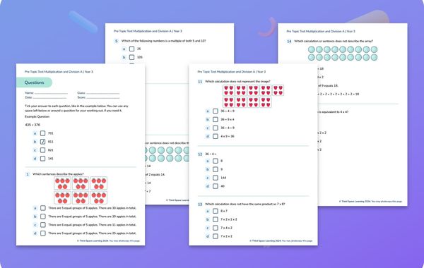 Diagnostic Assessment Multiplication And Division A Year 3