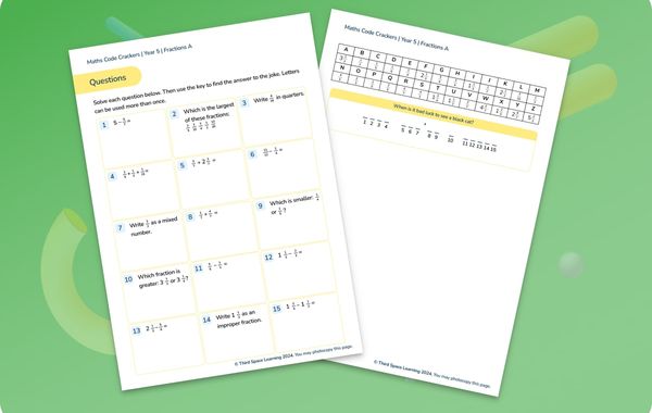 Maths Code Crackers Pack | Fractions A | Year 5
