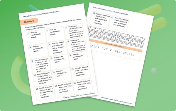 Maths Code Crackers Pack | Position And Direction | Year 6