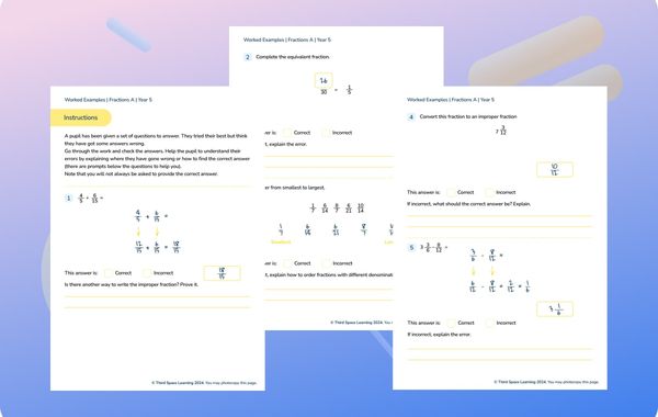 Worked Examples | Fractions A | Year 5