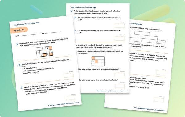 Word Problems | Multiplication | Year 6
