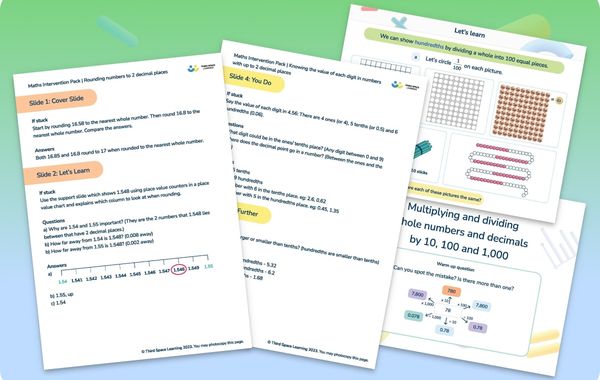 Maths Intervention Pack | Decimal Place Value