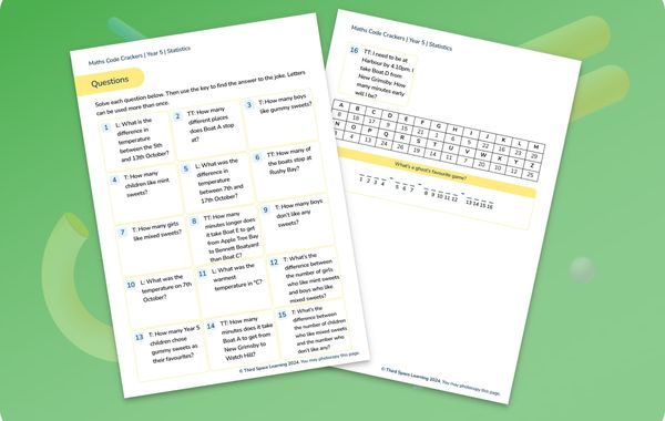 Maths Code Crackers Pack | Statistics | Year 5