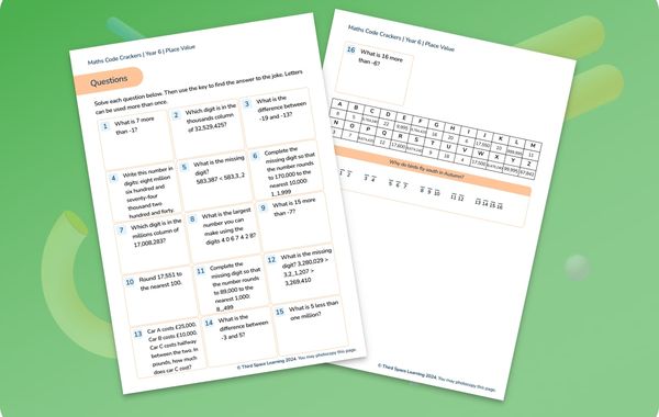 Maths Code Crackers Pack | Place Value | Year 6