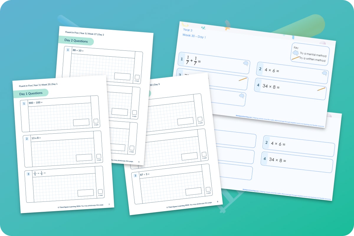 Fluent In Five Arithmetic Pack | Weeks 25 to 30 | Year 3
