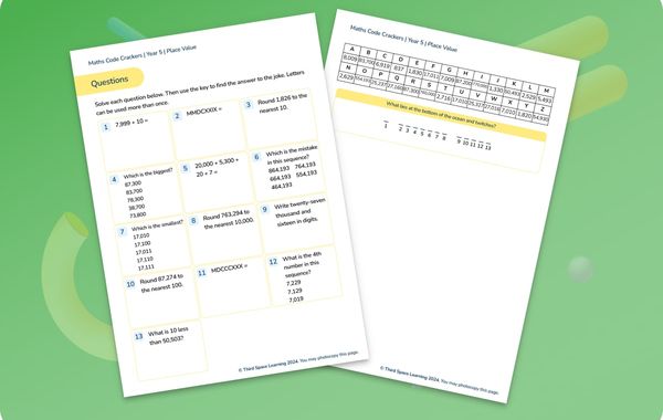 Maths Code Crackers Pack | Place Value | Year 5
