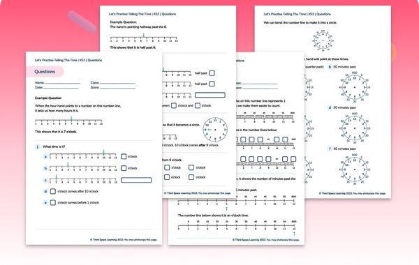 Let's Practise Telling The Time Activity Sheets