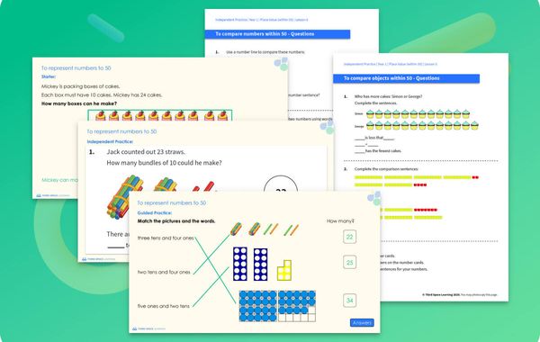 Ready-To-Go Lessons V2 | Place Value Within 50 | Year 1