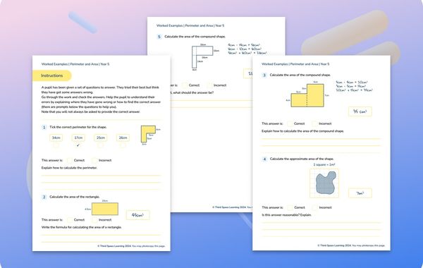 Worked Examples | Perimeter And Area | Year 5