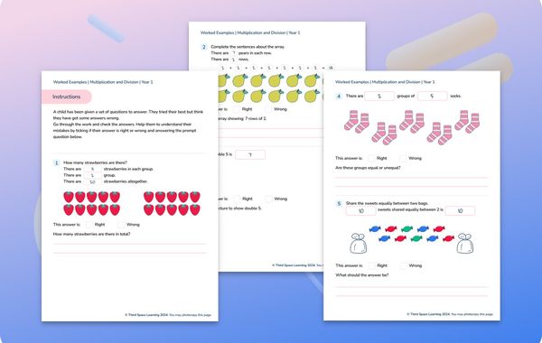 Worked Examples | Multiplication And Division | Year 1