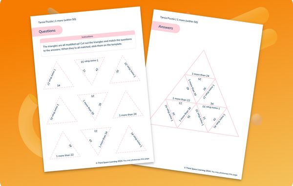 Tarsia Puzzle 1 More Within 50 Year 1