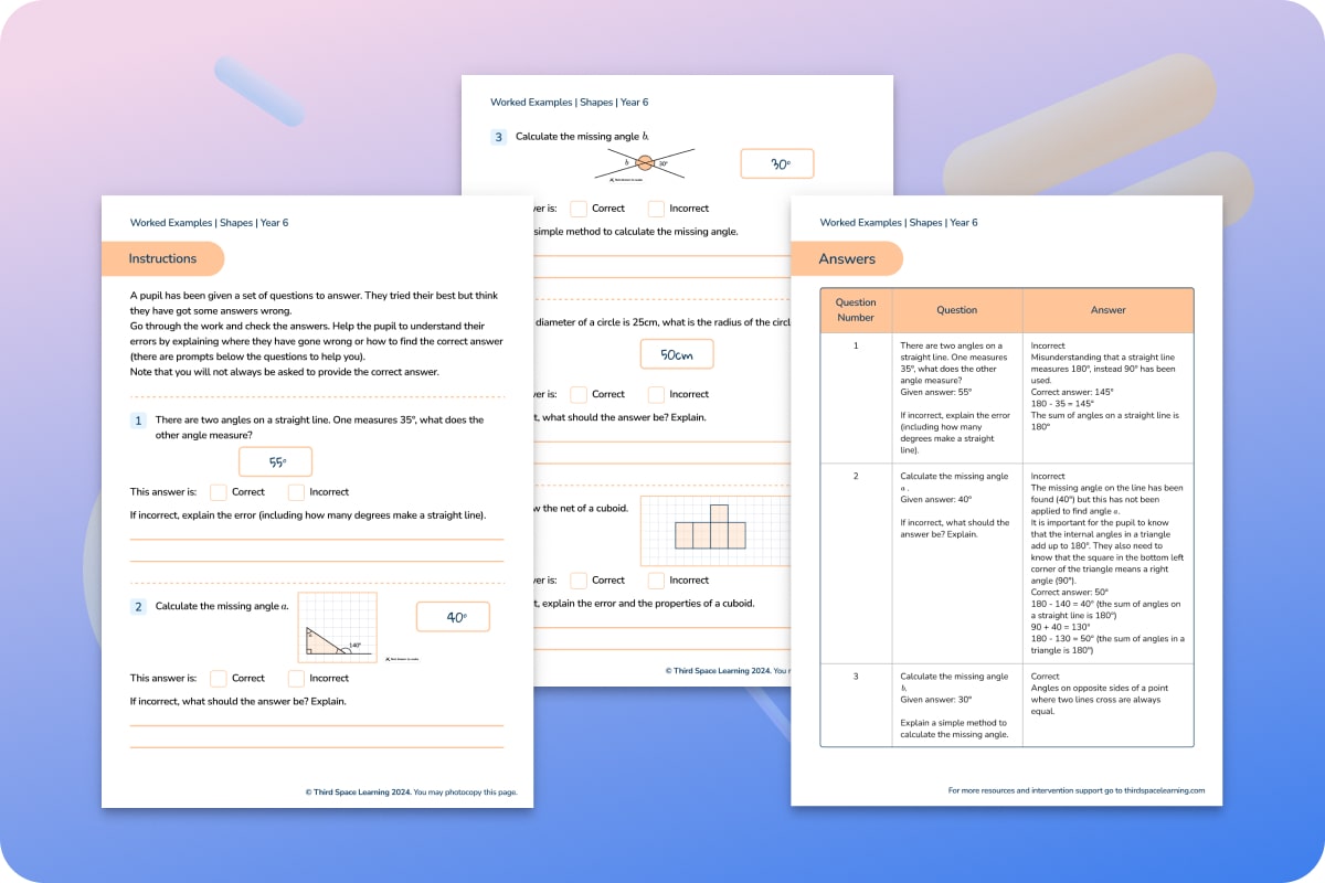 Worked Examples | Shape | Year 6