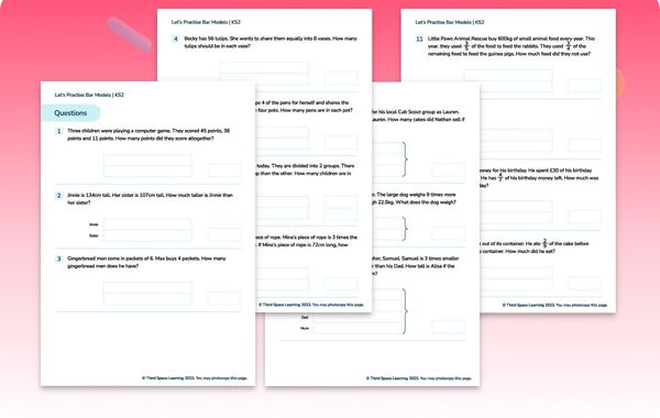 Let's Practise Bar Modelling Worksheet