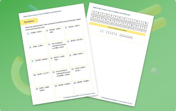 Maths Code Crackers Pack | Addition And Subtraction | Year 5