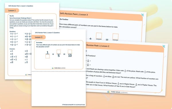 SATs Revision Pack L | Adding And Subtracting Fractions