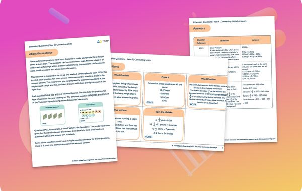 Extension Questions | Converting Units | Year 6