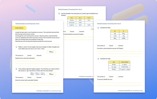 Worked Examples | Converting Units | Year 5