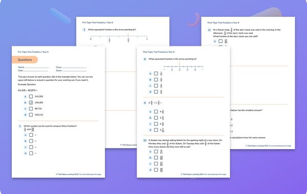 Diagnostic assessment Fractions Year 6