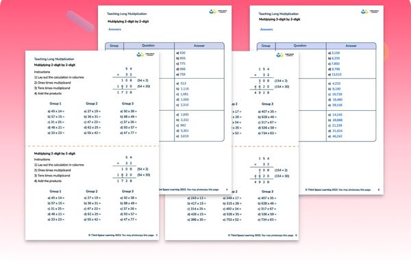 Long Multiplication Worksheets