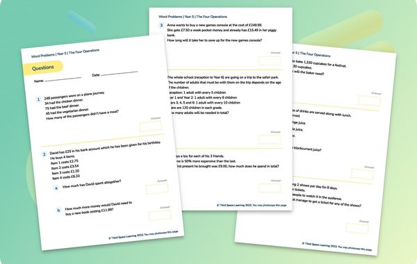 Word Problems | Four Operations | Year 5